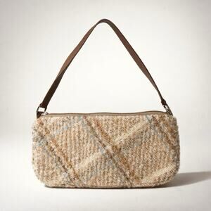 Boyne Valley Weavers Leather Wool Alpaca Satchel Shoulder Purse Ireland Made